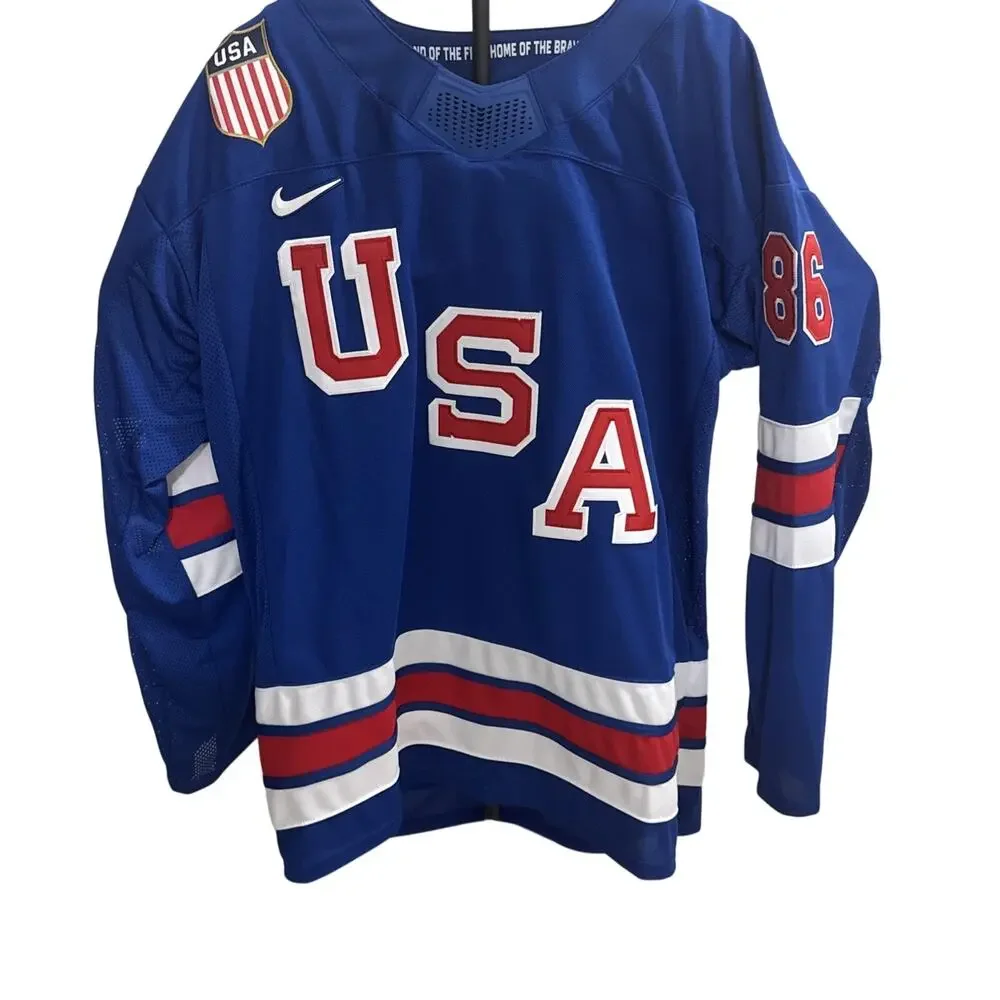 Nike USA #86 Olympic Jersey Hughes 2 Xl